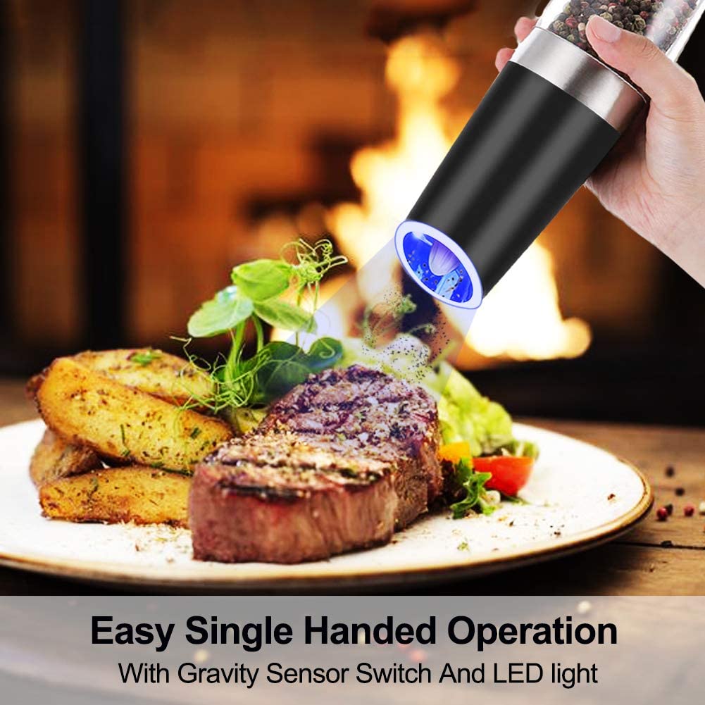 Automatic Electric Gravity Induction Salt and Pepper Grinder - Present Electronics 