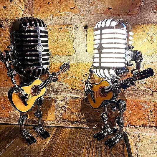 Vintage Microphone Robot Desk Lamp - Present Electronics 