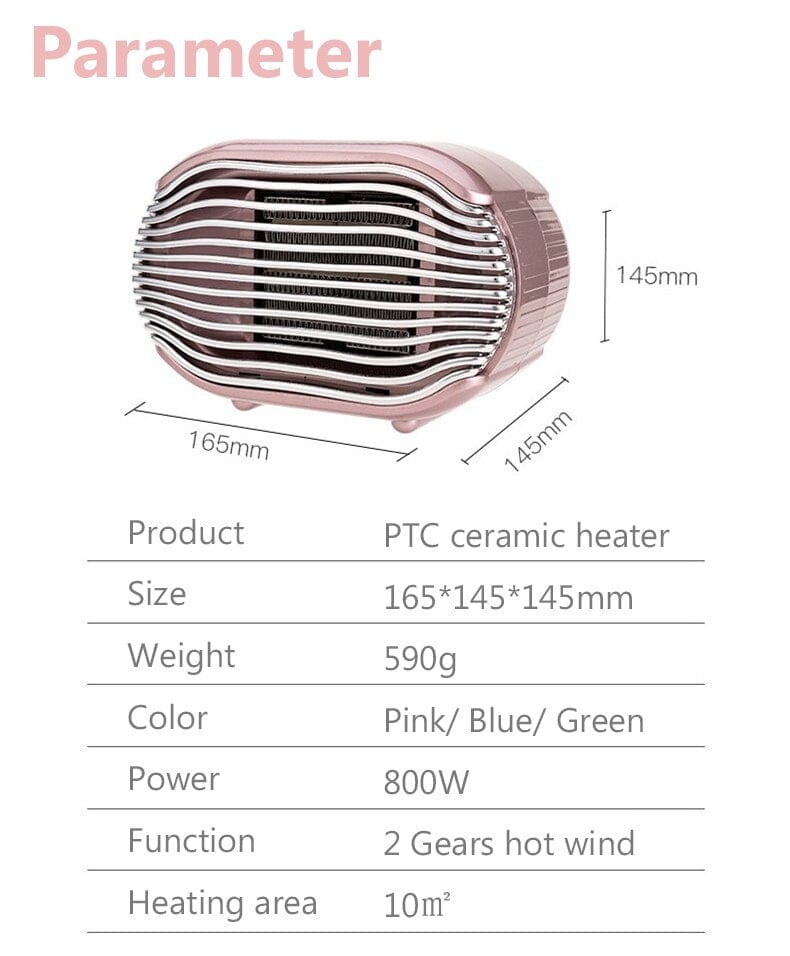 Electric Heating Space Heater Fan With Overheat Protection - Present Electronics 