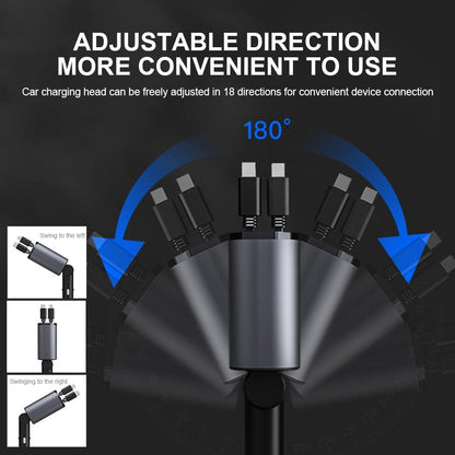 Car Charger Adapter With Retractable Cable - Present Electronics 